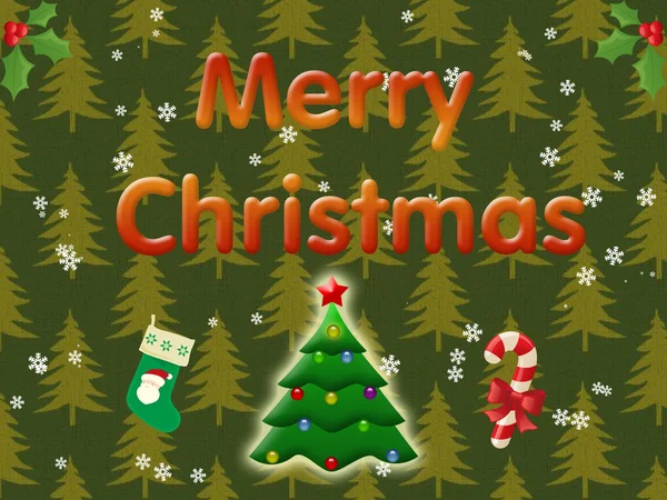 Wesołych Świąt Bożego Narodzenia ilustracja karta — Zdjęcie stockowe