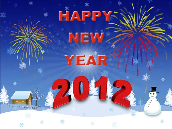 Šťastný nový rok 2012 ilustrace — Stock fotografie
