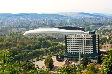 Scene with Arena stadium from Cluj-Napoca, Romania clipart