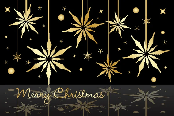 Graphic illustration of golden Christmas stars — Stock Vector