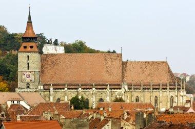 Brasov eski şehir ve siyah kilise kule, Romanya üzerinden görüntülemek