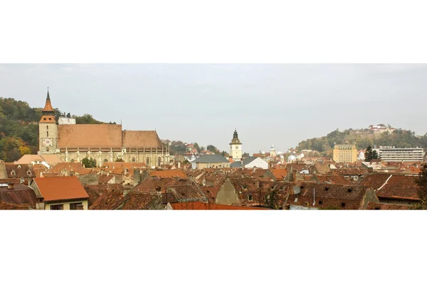 Vista panorámica de Brasov ciudad medieval y alrededores —  Fotos de Stock