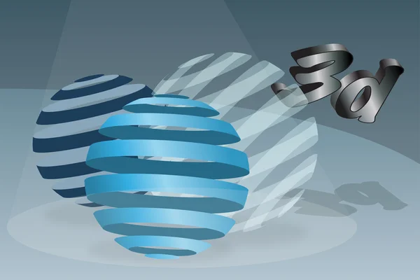Globes d'art 3D de haute qualité sur une surface éclairée — Image vectorielle