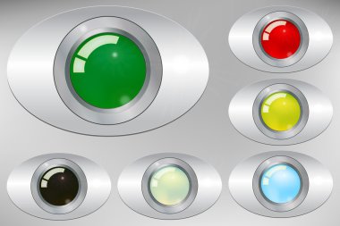 parlak düğmeler metalik destek üzerine grafik illüstrasyon