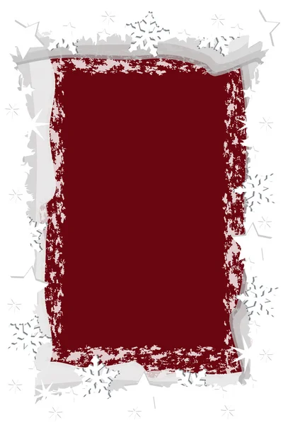 Illustrazione grafica della cornice di ghiaccio su sfondo rosso scuro — Vettoriale Stock