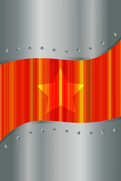 Illustration graphique de gabarit métallique avec bandes colorées — Image vectorielle