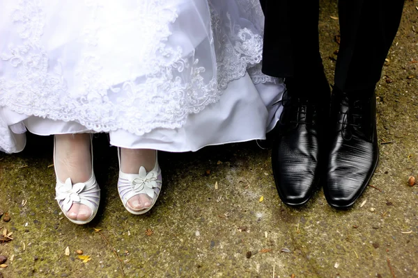 stock image Bride and groom foot