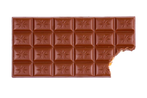 Barra de chocolate com mordida — Fotografia de Stock