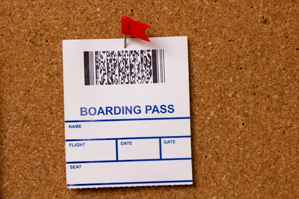 Stock image Pinned boarding pass