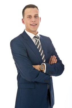 Portrait of young happy smileing businessman clipart