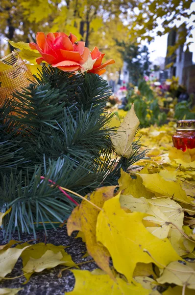 秋ハロウィン墓装飾 — ストック写真