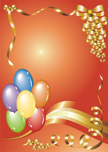 Gratulationskort med ballonger — Stock vektor