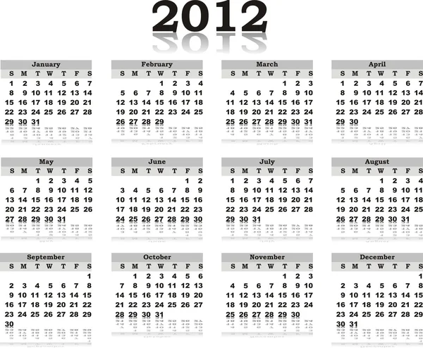 Vektor kalender 2012 — Stock vektor