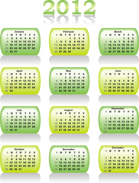 Calendario vectorial 2012 — Vector de stock