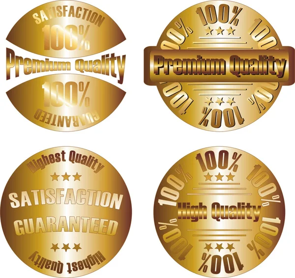 Vector de oro etiqueta de calidad premium — Vector de stock