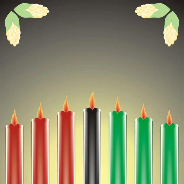 Seven kwanzaa candles in vector — Stock Vector