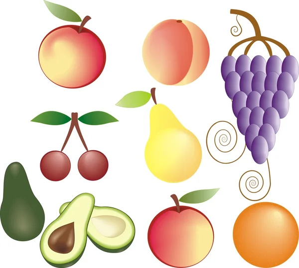 Ensemble de vecteurs de fruits — Image vectorielle