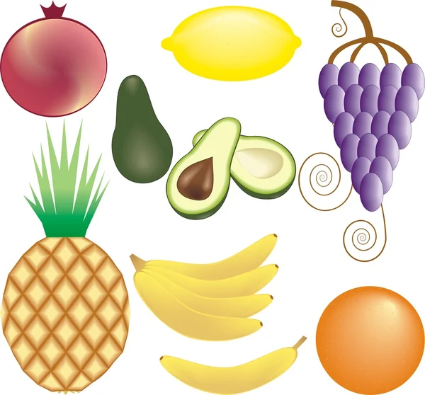 Векторное множество фруктов — стоковый вектор