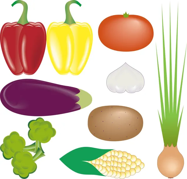 Набор векторов овощей — стоковый вектор