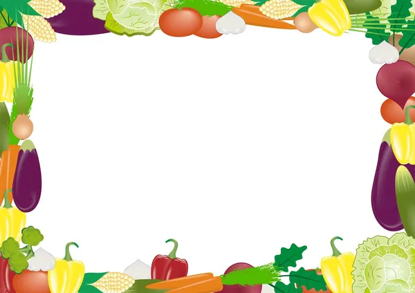 Vegetables vector frame — Stock Vector