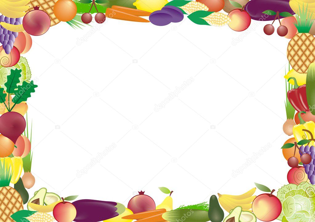 fruits and vegetables vector frame