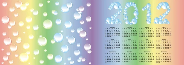 Vector calendar 2012 on rainbow bubble background — Stock Vector