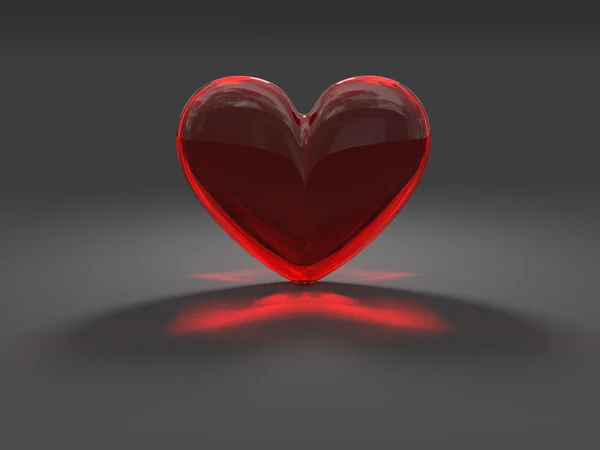Mysterious red heart with caustic effect — Stock Photo, Image