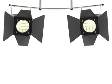 Two stage spotlights looking to the viewer clipart