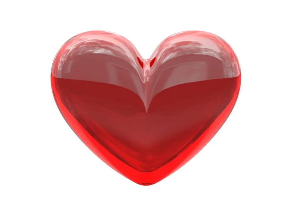 Corazón de vidrio rojo — Foto de Stock