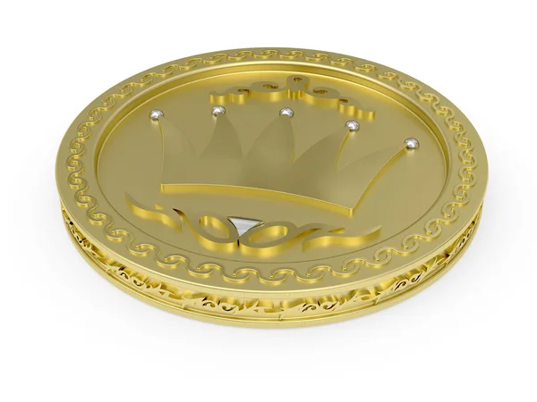 Moneda de oro con patrón florido —  Fotos de Stock