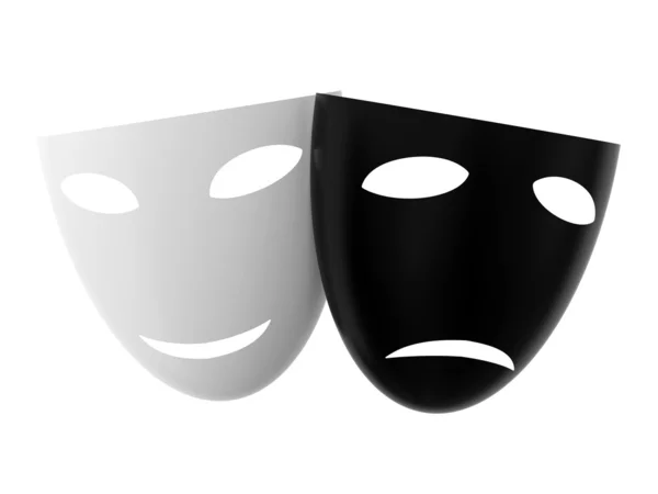 Black and white theatre masks — Stock Photo, Image