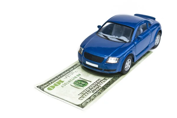 Autó modell és a dollár — Stock Fotó
