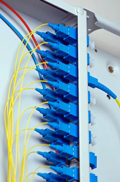 光纤电缆连接 — 图库照片