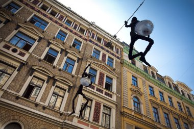 Decorative lapm street in Riga, Latvia clipart