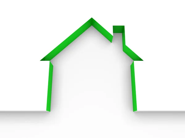 3d Haus Immobilien grün — Stockfoto