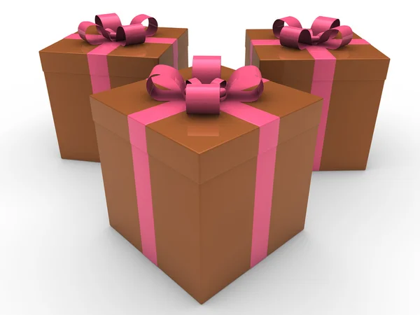3D-s ajándék doboz ünnepe — Stock Fotó