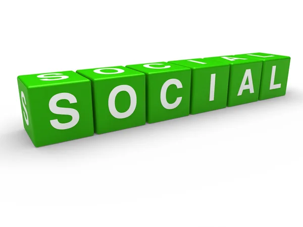 stock image 3d green social cube