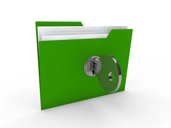 3d 文件夹文档绿色 — 图库照片