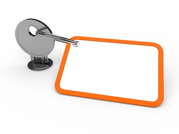 3d Schlüssel beigefügt orange — Stockfoto