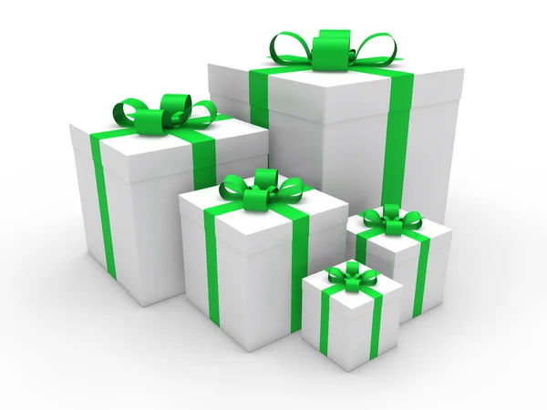 3d green gift box christmas — Stock Photo, Image