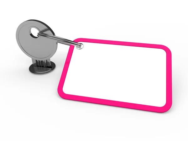 3D nyckel fäst rosa — Stockfoto
