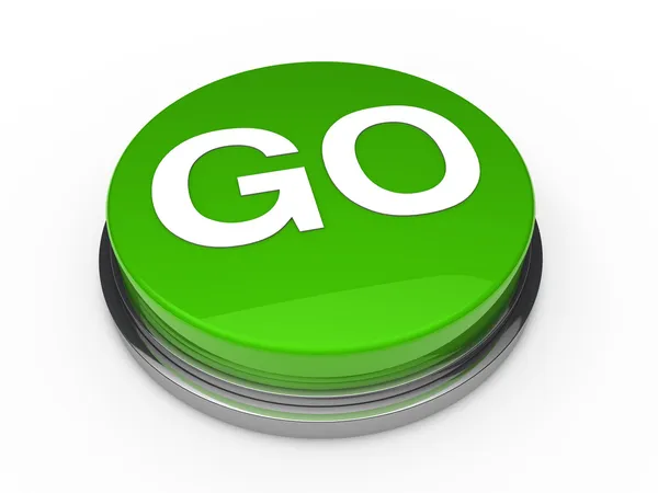 3d button go green — Stock Photo, Image