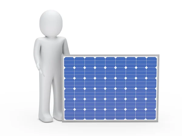 D человек солнечные батареи — стоковое фото