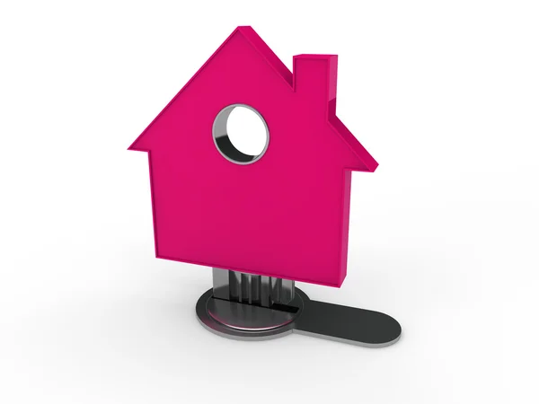 3D home kulcs ház — Stock Fotó