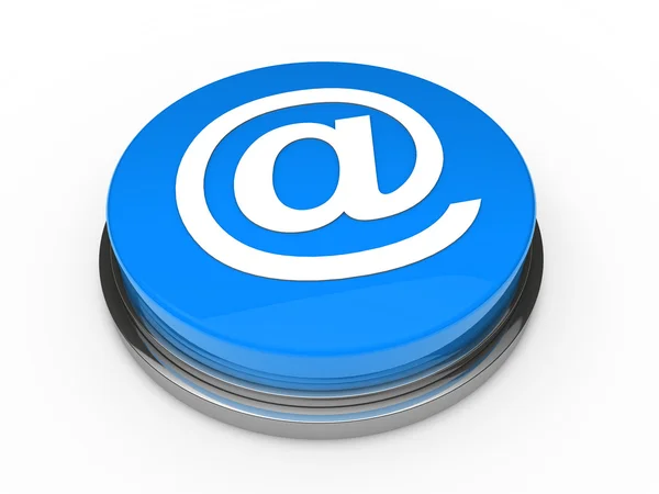3d botón correo electrónico azul — Foto de Stock