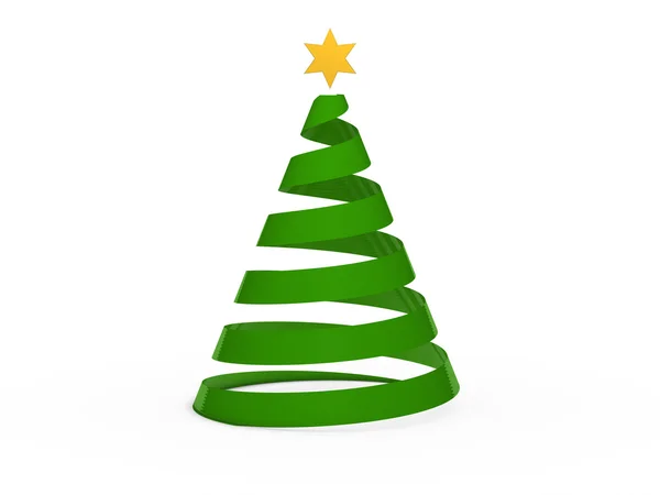 3d Weihnachtsbaum Stern grün — Stockfoto