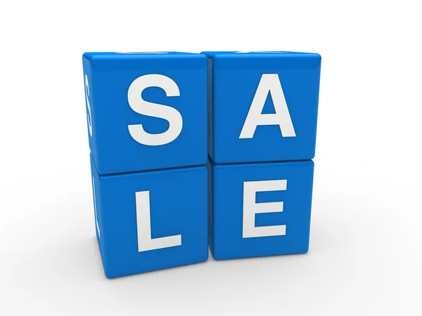 3d sale cube blue — Stock Photo, Image