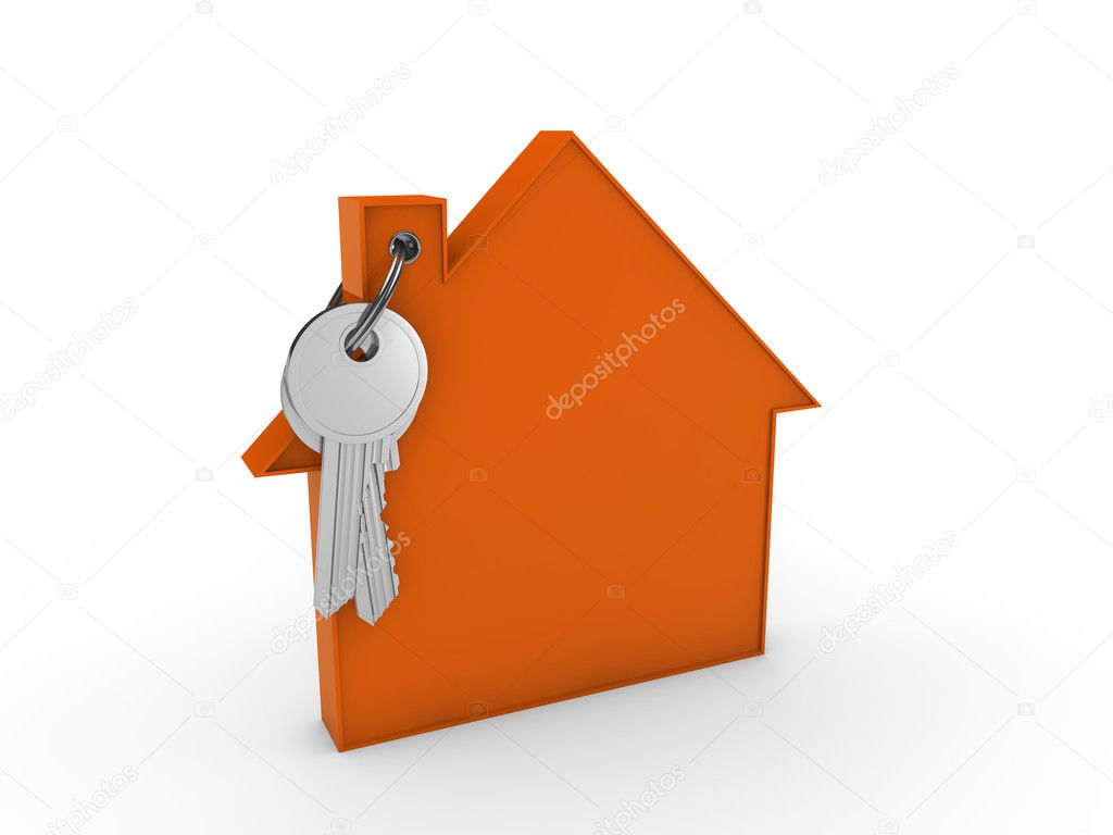 3d house key orange