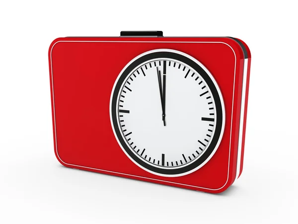 Трехмерная часовая будильник красный — стоковое фото
