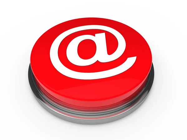 3d botão e-mail vermelho — Fotografia de Stock